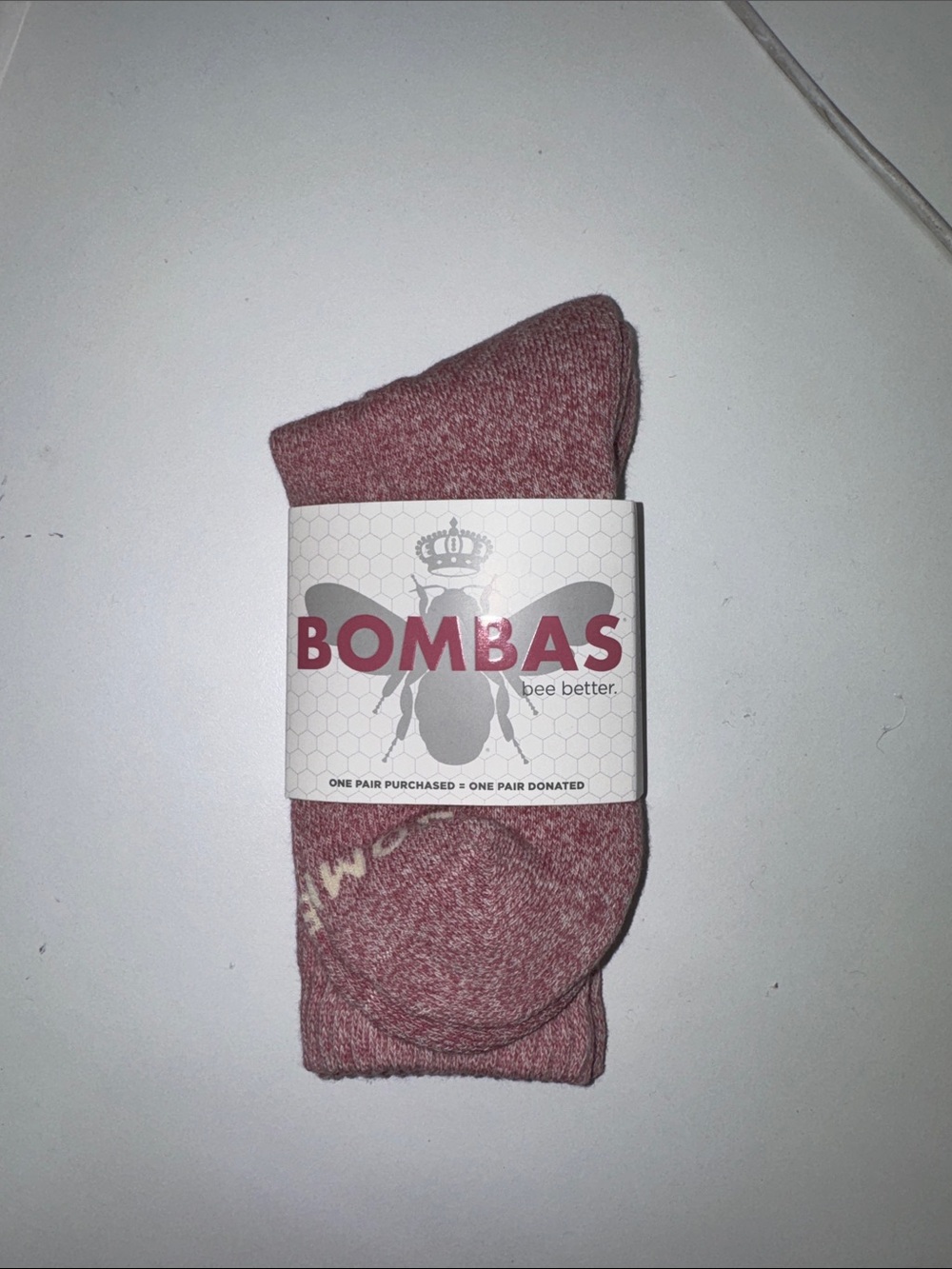 Bombas Crew Socks in Dusty Rose Heather